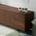 thumbnail image 3 of Atlas 78" x 28" Highboy Modern TV Stand Cabinet And Sideboard - Walnut Frame, Walnut Door/Drawers, Black Base, 3 of 8