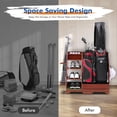 thumbnail image 2 of Superjoe Golf Bag Organizer, Stylish Golf Bag Storage Rack, Premium Wooden Golf Storage Rack, Golf Equipment Organizer for Garage, Indoor Spaces and More (Red Brown), 2 of 6
