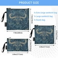 thumbnail image 3 of Haosy 3 Pack Reusable Ziploc Bags BPA Free Healthy Food Storage Bag Leakproof Sandwich Snack Freezer Bags Taurus Of Zodiac, 3 of 7