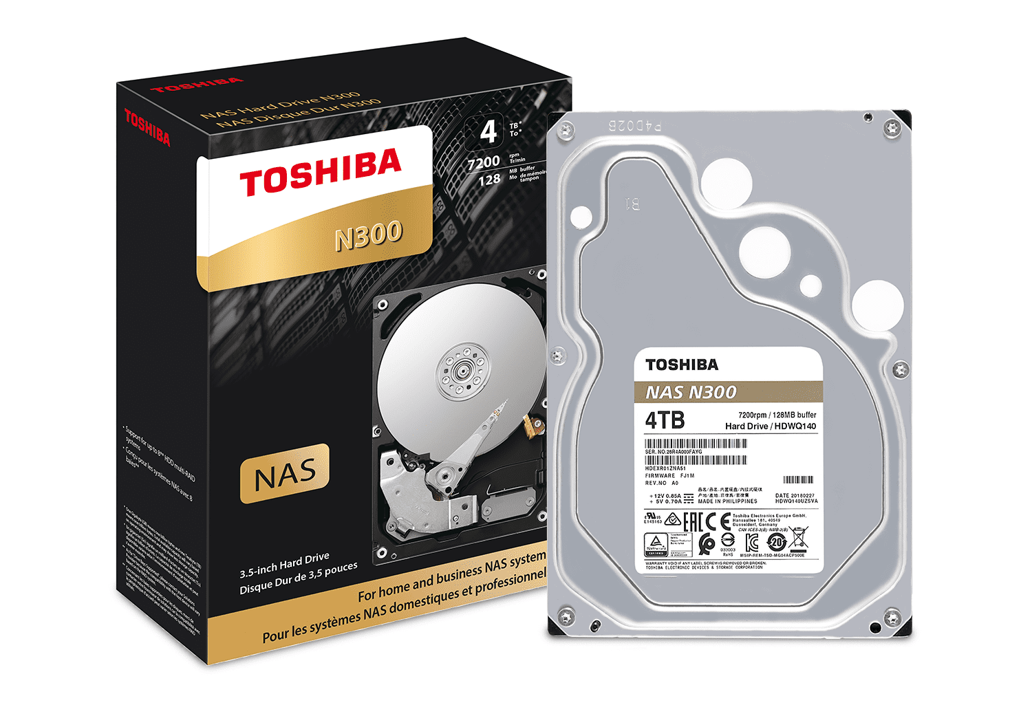 Toshiba N300 8TB NAS Internal Hard Drive 7200 RPM SATA 6Gb/s 128