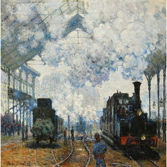 Arrival of the Normandy Train by Claude Monet - 12" x 18" Art Print Wall Decor