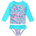 thumbnail image 1 of Lovebay Little Girls Mermaid Swimsuits Two Pieces Swimwears Rash Guard Set Long Sleeve UPF50+ Bathing Suit for Beach 2-8T, 1 of 5