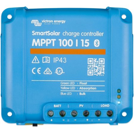 Victron Energy SmartSolar MPPT Solar Charge Controller (Bluetooth) - Charge Controllers for Solar Panels - 100V, 15 amp, 12/24-Volt