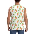 thumbnail image 4 of Lsque Vegan Fruit Carrot Print Men's Cotton Blend Sleeveless Muscle Shirts (S-3XL)- Moisture Wicking, Odor Protection, UPF 30+,Small, 4 of 8