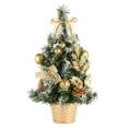 thumbnail image 1 of Arbre de Noël Artificiel Mini 15.7 Pouces avec Baies Rouges Brillantes Certifiées UL Or, 1 of 7