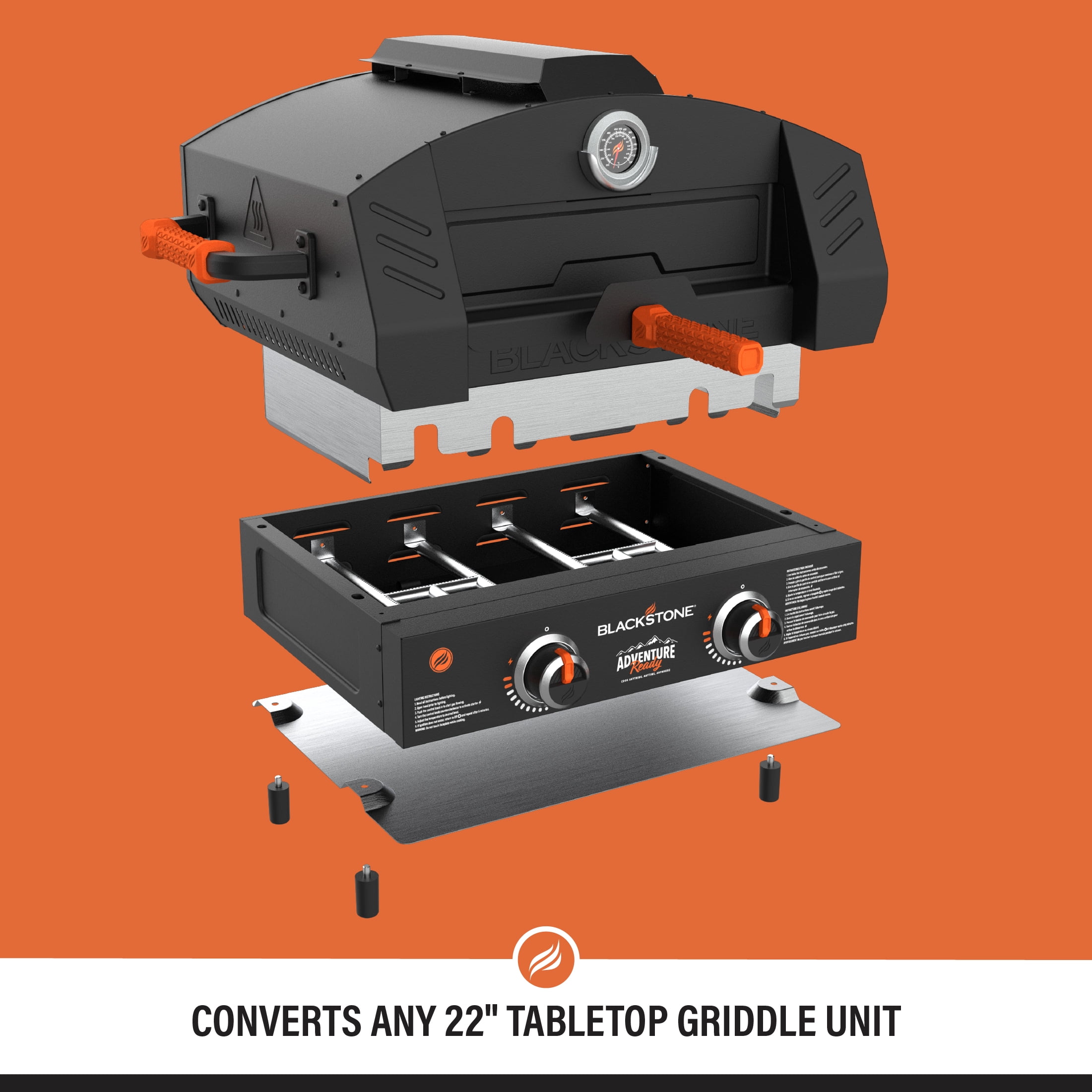 Blackstone Steel Outdoor Propane Pizza Oven Add on – Fits 22” Tabletop Models