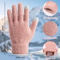 thumbnail image 2 of KOITHOT 3 Pcs Women Winter Beanie Hat Gloves Scarf Set, Chenille Winter Hat with Thick Soft Touch Screen Gloves Long Warm Scarf Knitted Pink, 2 of 7