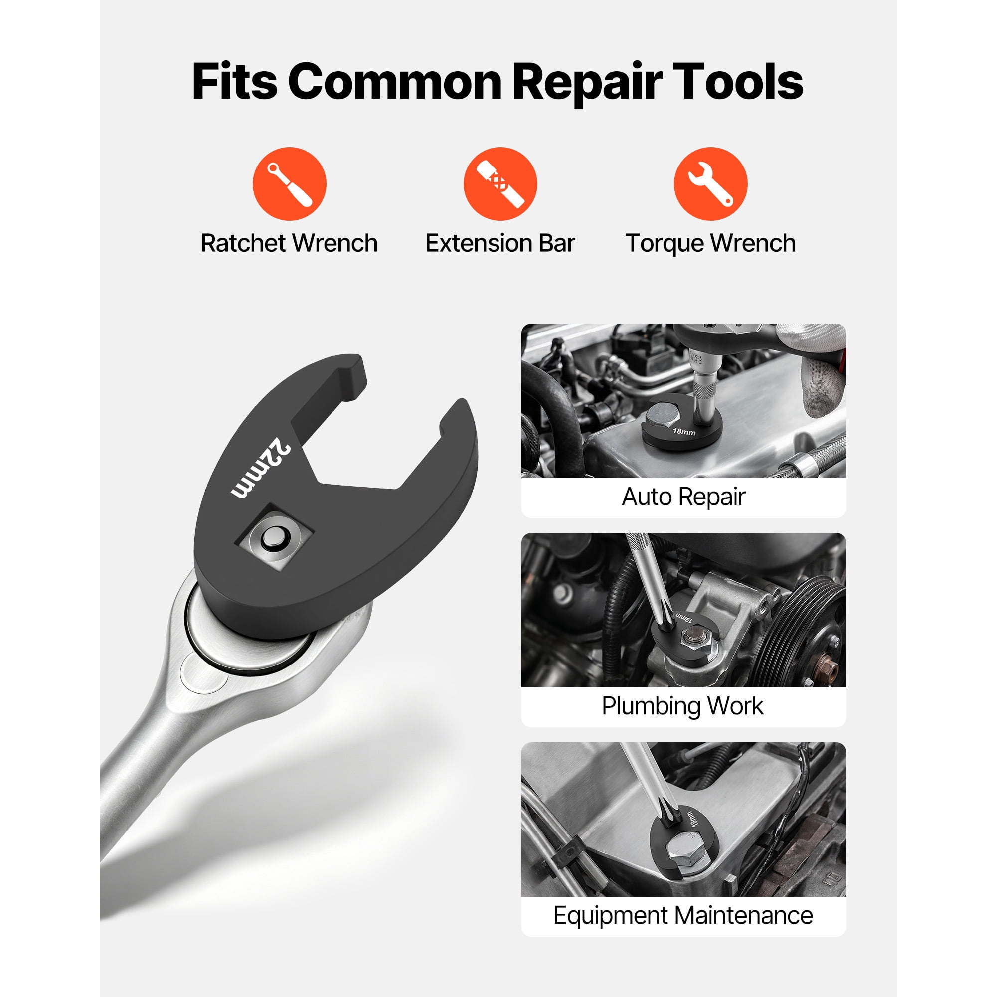 KFFKFF 20-Piece Crowfoot Wrench Set, 3/8" Drive, Metric and SAE Sizes, Flare Nut Design with Storage Case, Dual Markings on Tools and Case, Ideal for Automotive Repairs