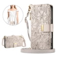 thumbnail image 2 of Flip Case for FOXDOCK iPhone 16 Pro Gift Choice Kickstand Viewing Floral Embossed Full Protection Wallet Function, 2 of 6