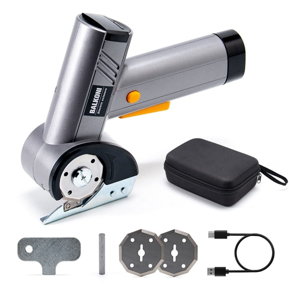 Cordless Electric Scissors With USB- Battery, USB Charging & 1300mAh Battery - Heavy-Duty Rotary Cutter Suitable For Fabric, Leather, Cardboard - Ergonomic Anti-Slip Handle, Safety Lock & LED Light