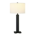 thumbnail image 4 of Evelyn&Zoe Dunand 27.25" Tall Table Lamp with Fabric Shade, Blackened Bronze/White, 4 of 8