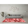 thumbnail image 3 of Ahgly Company Machine Washable Indoor Round Checkered Red Modern Area Rugs, 7' Round, 3 of 4