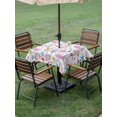 thumbnail image 4 of Outdoor Tablecloth with Umbrella Hole for Patio/Picnic/Party/Camping, Beach Coastal Waterproof Table Cloth Square Cover Washable, Ocean Summer Nautical Shell Starfish Coral (54"x 54"), 4 of 8