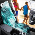 thumbnail image 4 of Uourmeti Terry Cloth Car Seat Towel Cover, Compatible with Truck Seat Sedan, Microfiber Non Slip Car Seat Cover for Cars Drivers, Teal Marble Fluid, 4 of 7