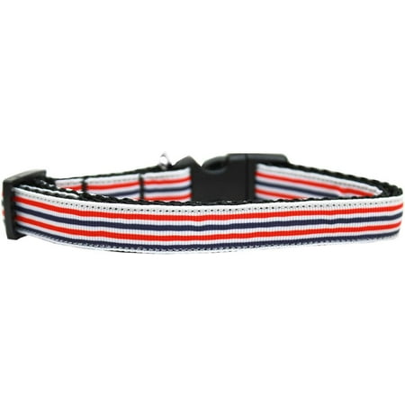 Patriotic Strips - Patriotic Stripes Nylon Ribbon Dog Collar Medium Narrow