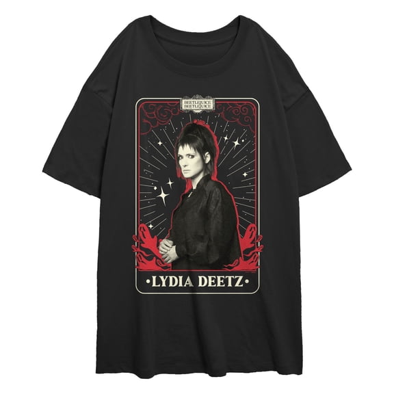 Junior's Beetlejuice Beetlejuice Lydia Deetz Retro Tarot Card Graphic T-Shirt