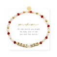 thumbnail image 5 of APIPEE Bohemian Bracelet Gold Beads White Crystal Chalcedony Round Pendant Colorful Electroplated Faceted Rhombus Beads Letter Bracelet For MOM, 5 of 5