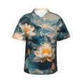 thumbnail image 2 of Picia Mountain Lotus Serenity Gentle Cotton Regular Fit Short Sleeve Casual Hawaiian Shirt for Men-Large, 2 of 8