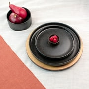 Sango Anderson Black Stoneware 12 Piece Dinnerware Set, Service for 4