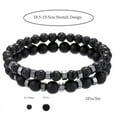 thumbnail image 5 of 2Pcs/Set Natural Lava Stone Rock Volcanic Beads Elastic Bracelet Men Jewelry, 5 of 5