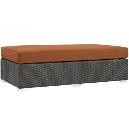 Modway Sojourn Outdoor Patio Fabric Sunbrella Rectangle Ottoman, Multiple Colors