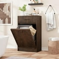 thumbnail image 7 of 2025 New Fluted Tilt Out Trash Can Cabinet - 10 Gal Hidden Garbage Can Cabinet, Pet-Proof, Wooden White Trash Can for Kitchen Dining Living Room, 7 of 7