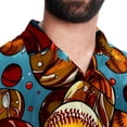 thumbnail image 5 of Baseball Men's Short Sleeve Hawaiian Beach Shirts, Casual Printed Button Down Spread Collar Tops, Summer Unisex Style, 5 of 6