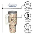 thumbnail image 4 of OBREWU Yorkie with Flowers Tumbler with Handle and Lid,Yorkie with Flowers 40oz Double Wall Vacuum Insulated Tumbler,Cups Gift for Women and Men, 4 of 7