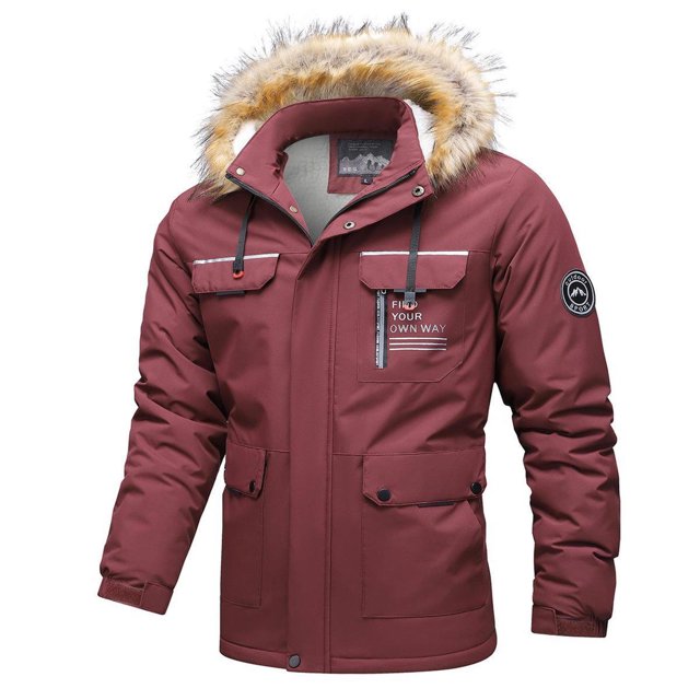 Parkas à Manches Longues pour Homme Rouges Vestes Capuches Ensembles pour Hommes Décontractés Chauds avec Capuche Basique Hiver Automne à Fermeture Éclair 2025 Vêtements Concert Country 4TG