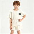 thumbnail image 5 of ZOYOEN Boys Waffle Knit Outfits Set- Casual Short Sleeve Crewneck Tees and Shorts Kids Summer Clothes Toddler to Big Size 6 T, 5 of 6