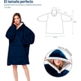 thumbnail image 4 of Sudadera Cobija Bluelander con Capucha, Manta Térmica, Unitalla, Azul Marino, 4 of 4