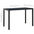 thumbnail image 4 of vidaXL 3 Piece Garden Dining Set Steel and WPC Black, 4 of 5