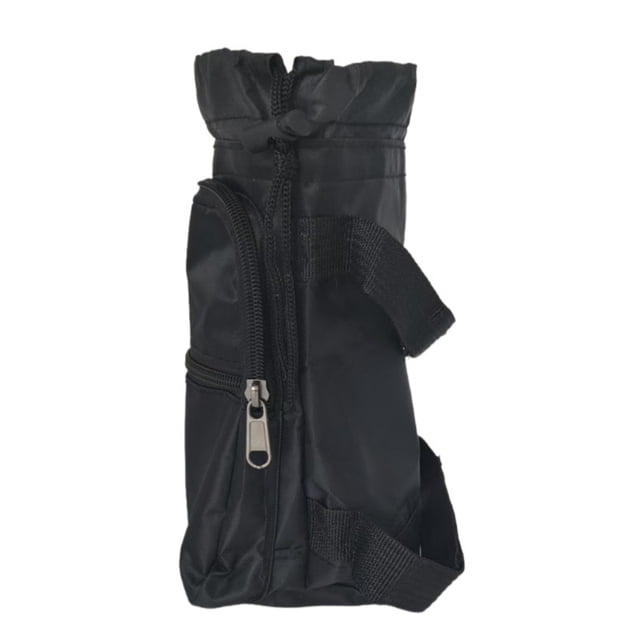 Saddle Water Bottle Holder with Pocket, Saddlebags for Horses with Adjustable Strap, Horse Riding Accessory, Easy to Attach, Black