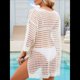 thumbnail image 4 of Vestido de Crochet de Gran Tamaño para Mujer, con Cuello y Aberturas, para Verano Albaricoque un Tamaño, 4 of 10