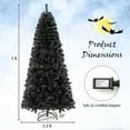 thumbnail image 3 of Gymax 7 FT Artificial Halloween Tree Pre-Lit Black Christmas Tree w/ Bendable Top Section, 3 of 10
