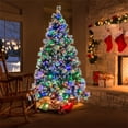 thumbnail image 3 of Resenkos 7ft Pre-Lit Christmas Tree - 70 Red Berries 70 Pine Cones, Changeable Lights & Auto-Stretching Branches, Ideal for Home/Office/Parties, Green, 3 of 11