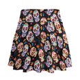 thumbnail image 2 of HELLHERO Sugar Skull Pattern Polyester Spandex Blend Tennis Skirt with Built-in Shorts, Flowy 2 Side Pockets Athletic Skort for Golf Pickleball Daily Wear, 2 of 9