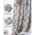 thumbnail image 3 of Easter Blackout Curtains for Bedroom Living Room Darkening Curtains 63 Inches Long Spring Rabbit Butterfly Botanical Florals Grey Plaid Window Curtain 2 Panels Set Window Treatment Drapes 52"x63", 3 of 9
