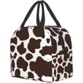 thumbnail image 2 of Faty-T Brown Cow Print Reusable Lunch Box  Lunch Bag Cooler Reusable Tote Picnic Bag Container Lunch Box For Adult Women Men, 2 of 18