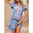 thumbnail image 6 of Avidlove 2 Pack Women Nightgown Sleepwear Flare Short Sleeve Sleepshirts V Neck Sleepdress Causal Pajama Dress S-XXL, 6 of 7