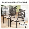 thumbnail image 5 of Aoodor Patio Outdoor Dining Chairs Set of 2, Stackable Metal Chairs with Armrests and Cushions for Lawn, Garden, Yard, 5 of 8