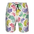 thumbnail image 4 of Naloa Cute Chameleons Men's Beach Shorts, Surfing shorts, Swim trunks, Quick Dry Swim Trunks for Surfing Beach Fun - Large, 4 of 9