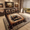 thumbnail image 3 of Erosebridal Deer Bear Plaid Comforter Set King Size,Animal Hunting Bear Print Bedding Set for Women Adult,Pine Trees Rustic Retro Grid Luxury Bed Duvet Insert, 3 of 5