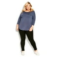 thumbnail image 2 of Avenue Women's Plus Size Neela Zip Plain Top, 2 of 2