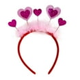thumbnail image 1 of Diadema de corazón para regalo de San Valentín, tocado para adultos y niños, diadema para cumpleaños Rosa, 1 of 9