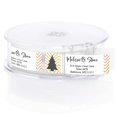 thumbnail image 1 of Black and Faux Gold Chevron Holiday Tree Rolled Address Labels/Roll of 250 Personalized Return Address Labels/Designer Return Address Stickers in Elegant Plastic Dispenser, 1 of 4