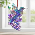 thumbnail image 7 of ZZkhGO Colorful Hummingbird Flower Suncatcher, Stained Glass Window Pendant, Vibrant Garden Hanging Decor for Home Wall Gift, 7 of 7