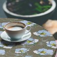 thumbnail image 3 of Ambesonne Floral Fitted Round Tablecloth, Vintage Flower Spring Print, 45"- 56" Diameter, Green Brown and Pale Blue, 3 of 5