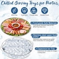 thumbnail image 4 of Party chilled tray, 3-pack 11.8-inch divided deli tray, for serving food at parties, shrimp cocktail service tray, keeps food cool, suitable for vegetables, fruits, cheese, seafood, and dips, 4 of 4