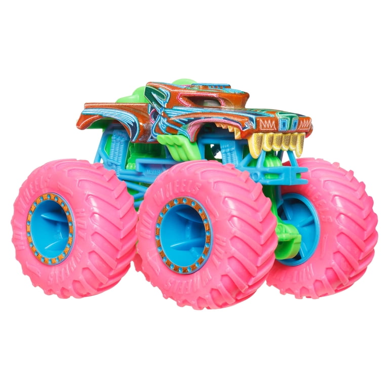 Hot Wheels Monster Trucks Neon Smashers Multipack, 9 Piece Set photo 6